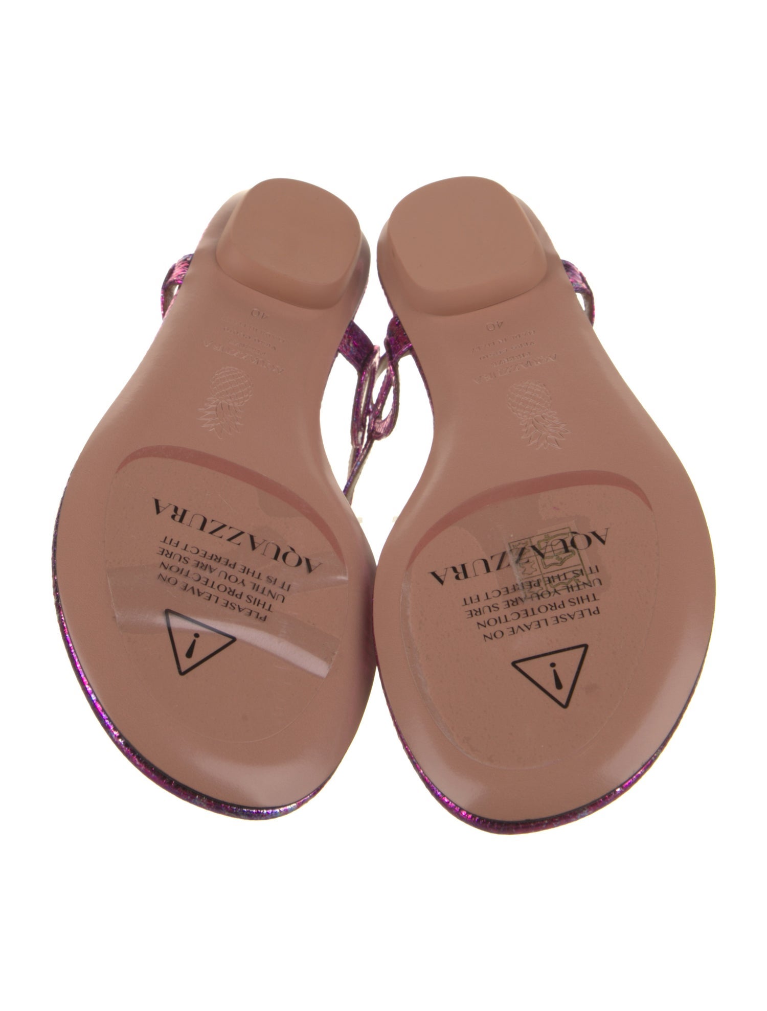 Aquazzura Leather T-Strap Sandals